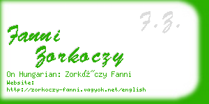 fanni zorkoczy business card
